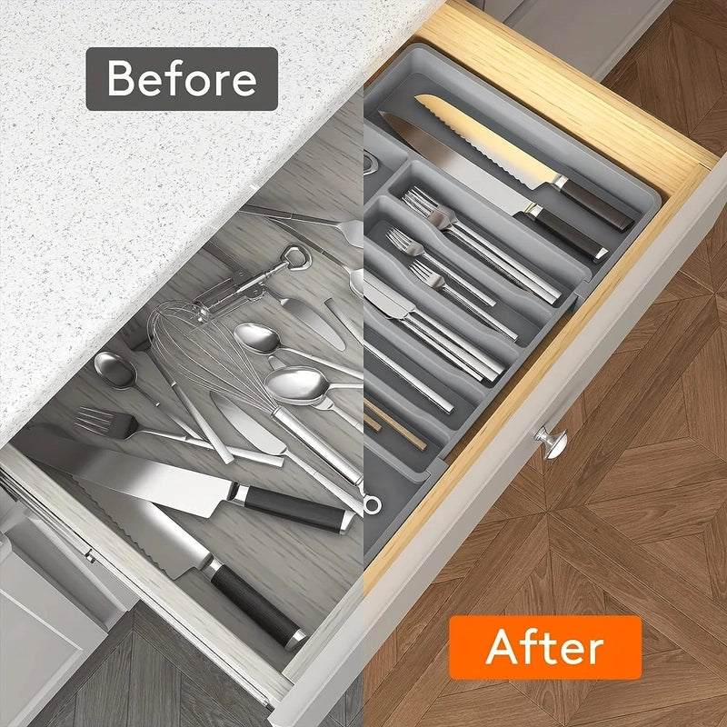 1Pcs Adjustable Tableware Utensil Organiser Draw