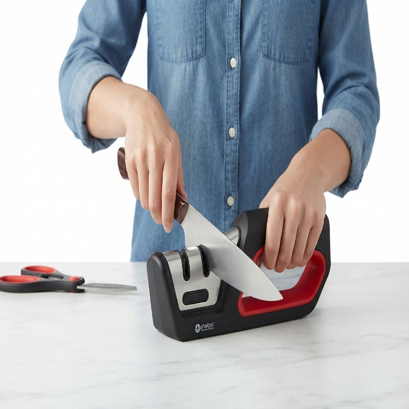 4 In 1 Stainless Steel Kitchen Scissor & Knife Sharpener
