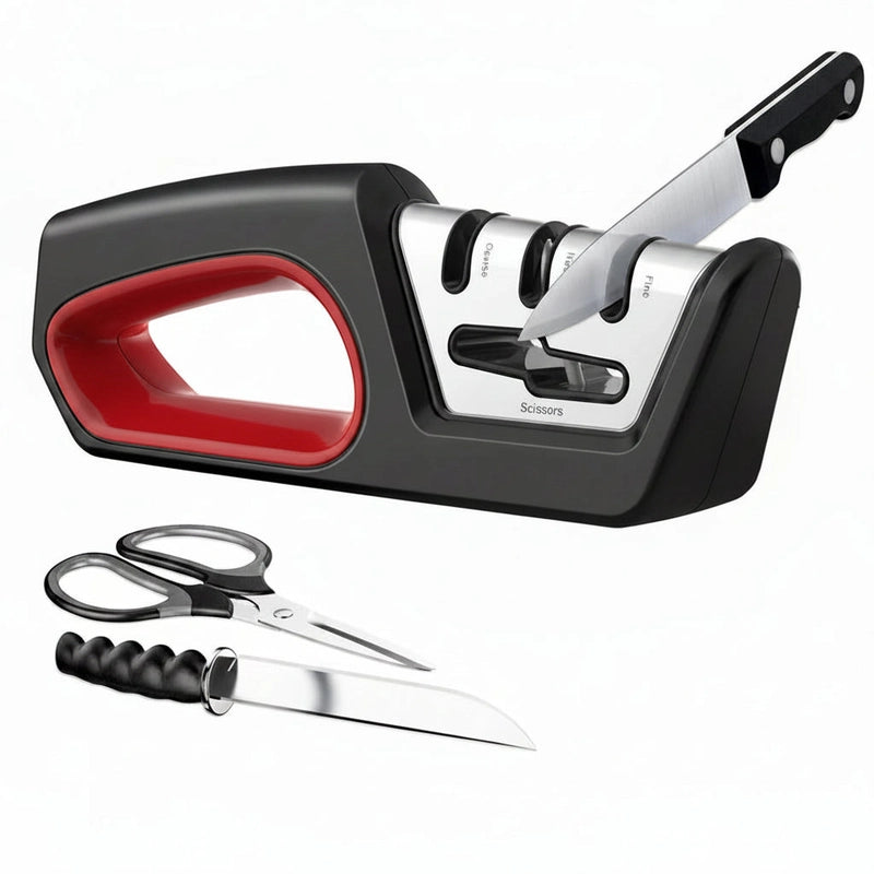 4 In 1 Stainless Steel Kitchen Scissor & Knife Sharpener