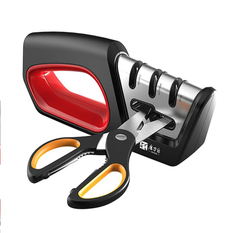 4 In 1 Stainless Steel Kitchen Scissor & Knife Sharpener