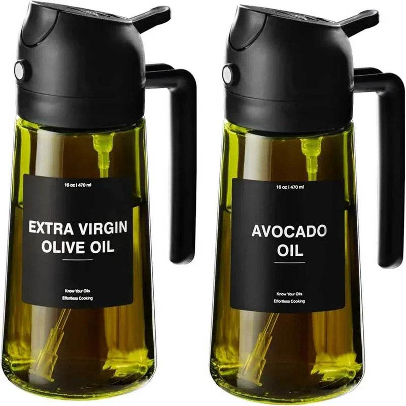 470 ML Cooking Oil Spray Bottle Dispenser 14:200006151#2pcs Black