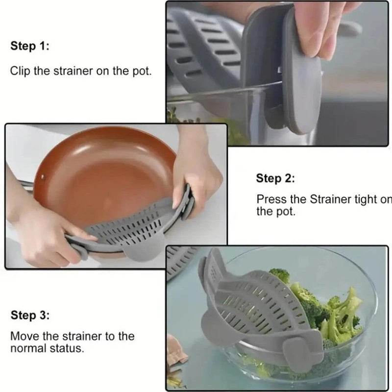 Adjustable Clip Cooking Pot Strainer