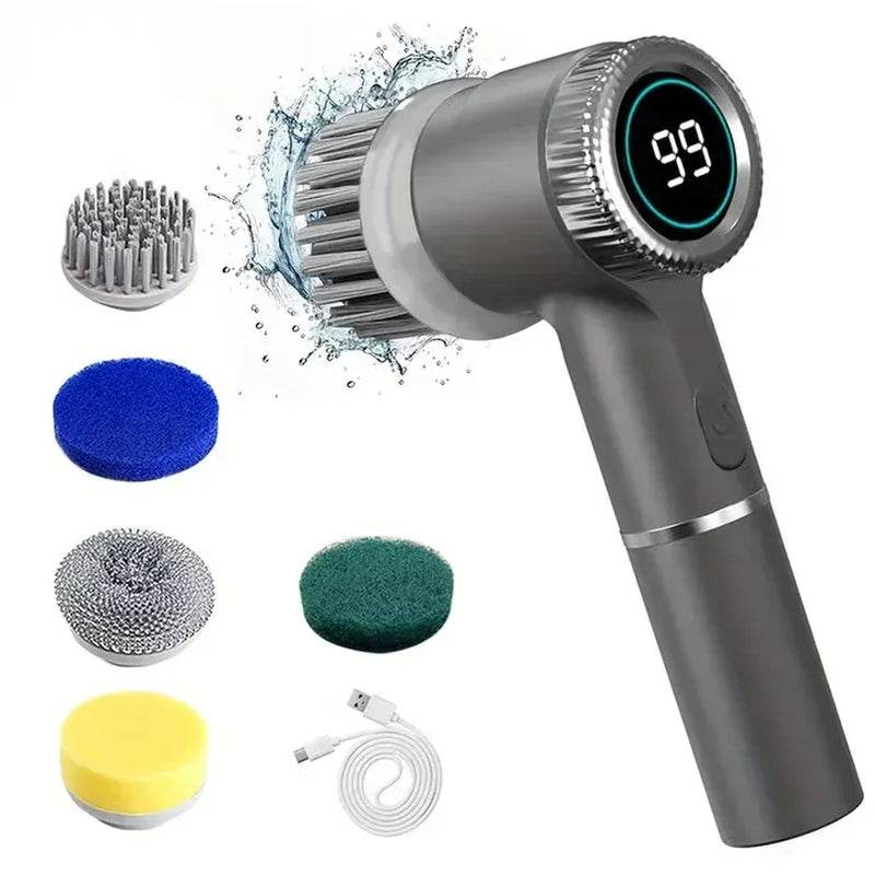 Electric Handheld Dish Cleaning Brush 14:29#Grey