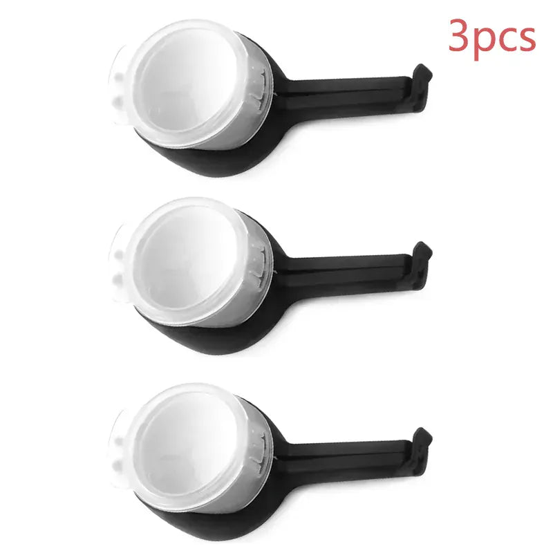 Food Bag Sealing Lid Cap Clip 14:175#3pcs-black
