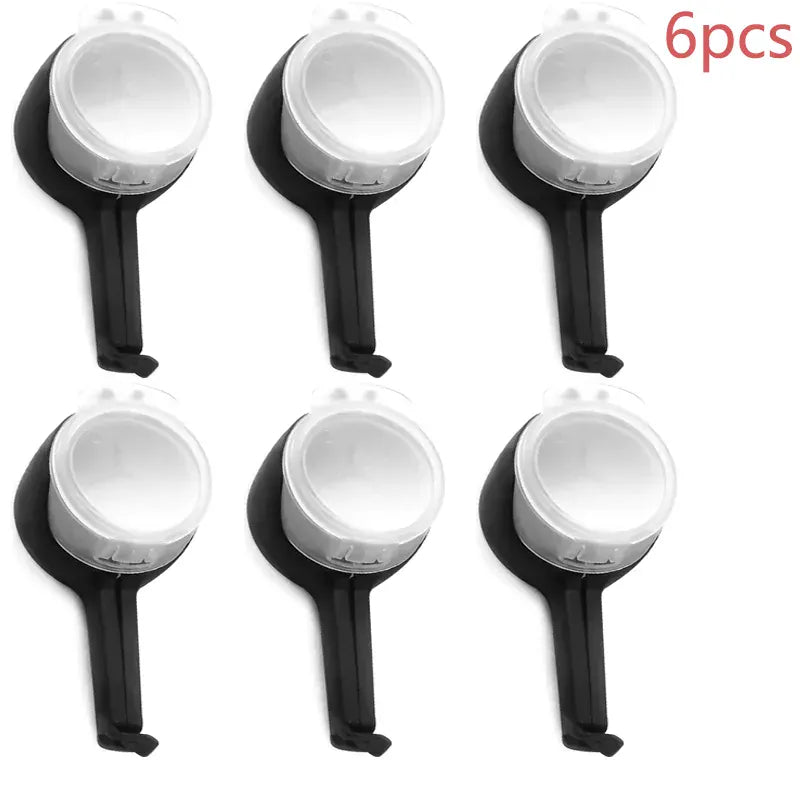 Food Bag Sealing Lid Cap Clip 14:350850#6pcs-black