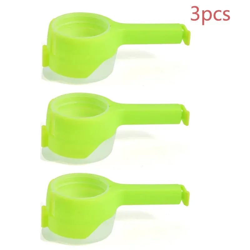 Food Bag Sealing Lid Cap Clip 14:350853#3pcs-green