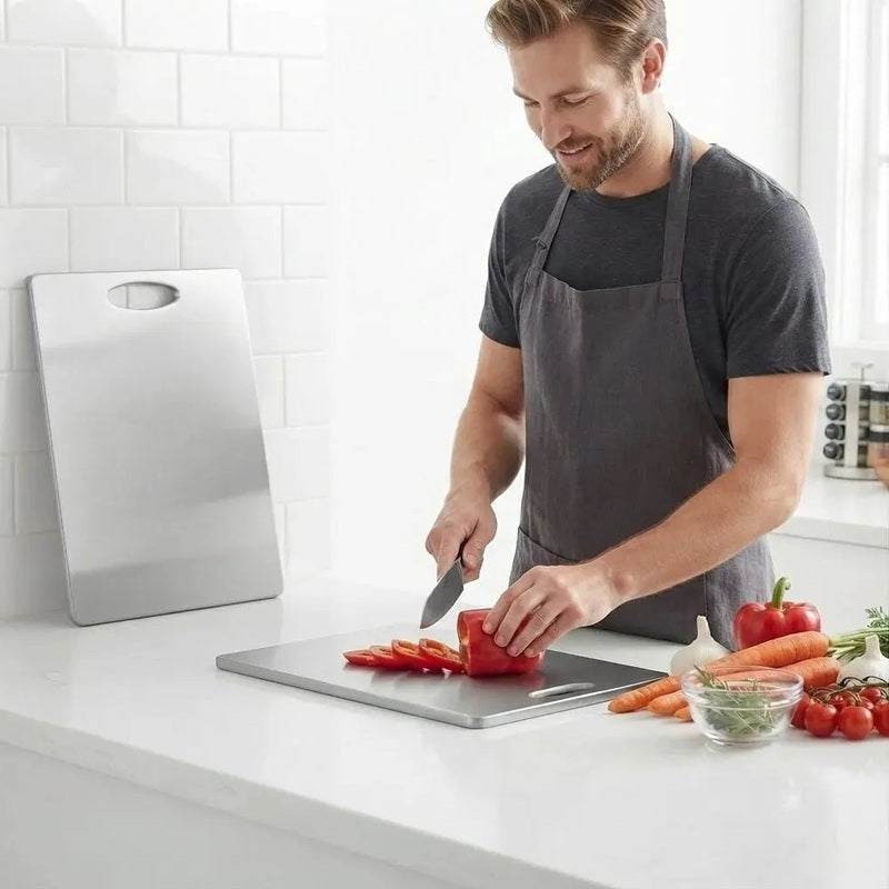 Food Meal Prep Stainless Steel Double Sided Chopping Board