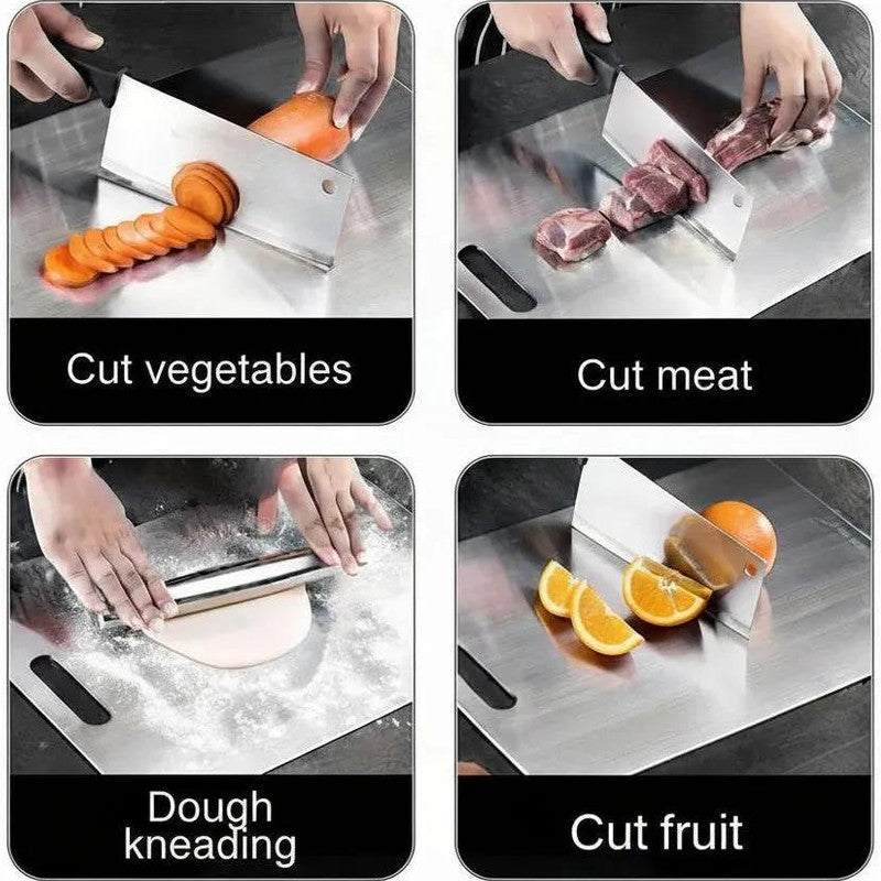 Food Meal Prep Stainless Steel Double Sided Chopping Board
