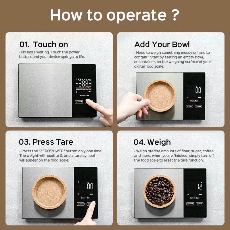 Food Weighing Scale With Nutritional Calculator 14:29#Stainless Steel;200007763:201336100