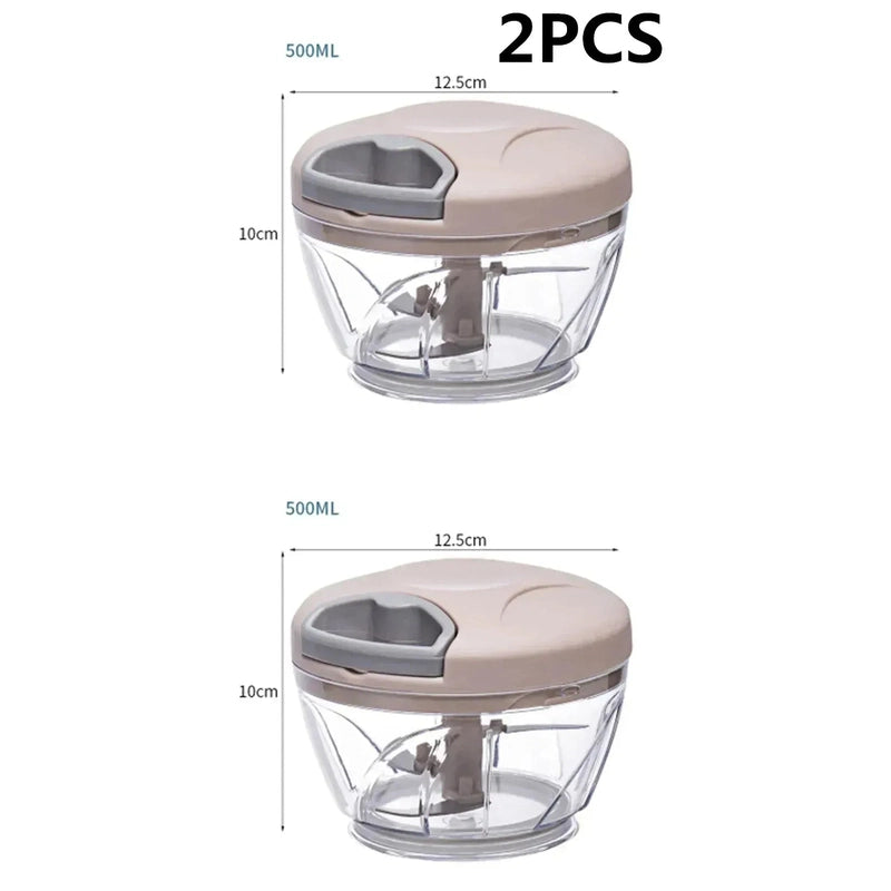 Garlic Chopper Manual Rotate Vegetable Cutter 14:100018786#2PCS F