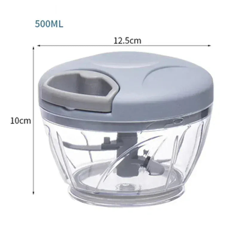 Garlic Chopper Manual Rotate Vegetable Cutter 14:200006151#Blue 500ml