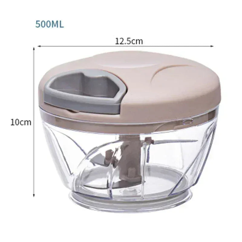 Garlic Chopper Manual Rotate Vegetable Cutter 14:200006152#Pink 500ml