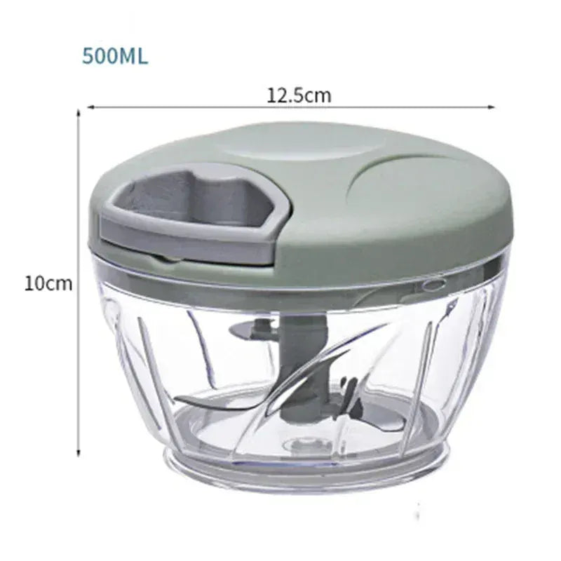 Garlic Chopper Manual Rotate Vegetable Cutter 14:200006153#Green 500ml
