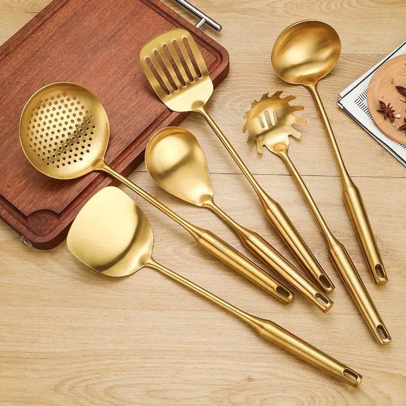 Golden Stainless Steel Kitchen Utensils Set