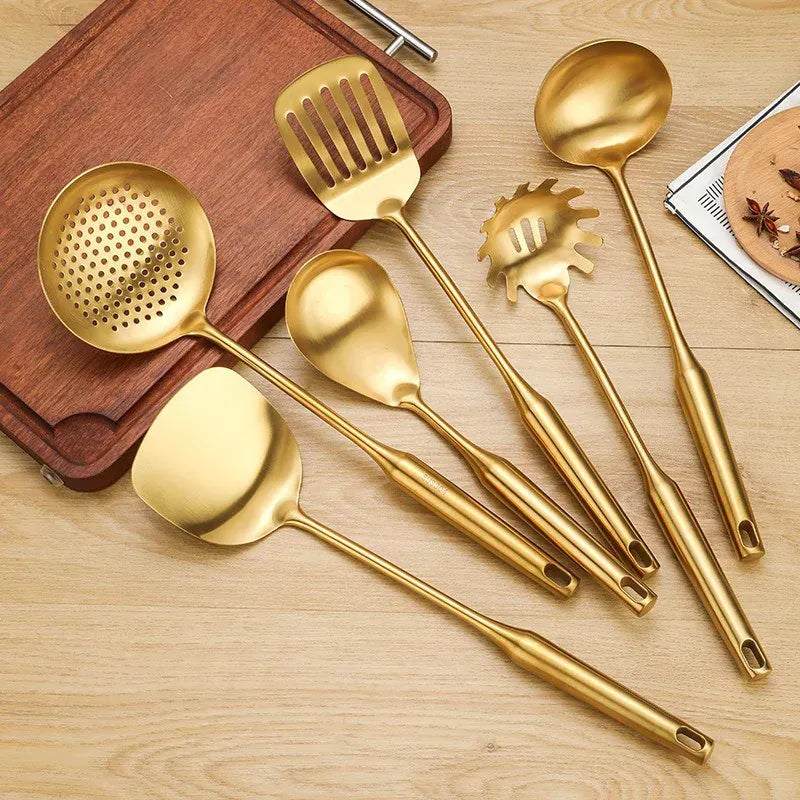 Golden Stainless Steel Kitchen Utensils Set