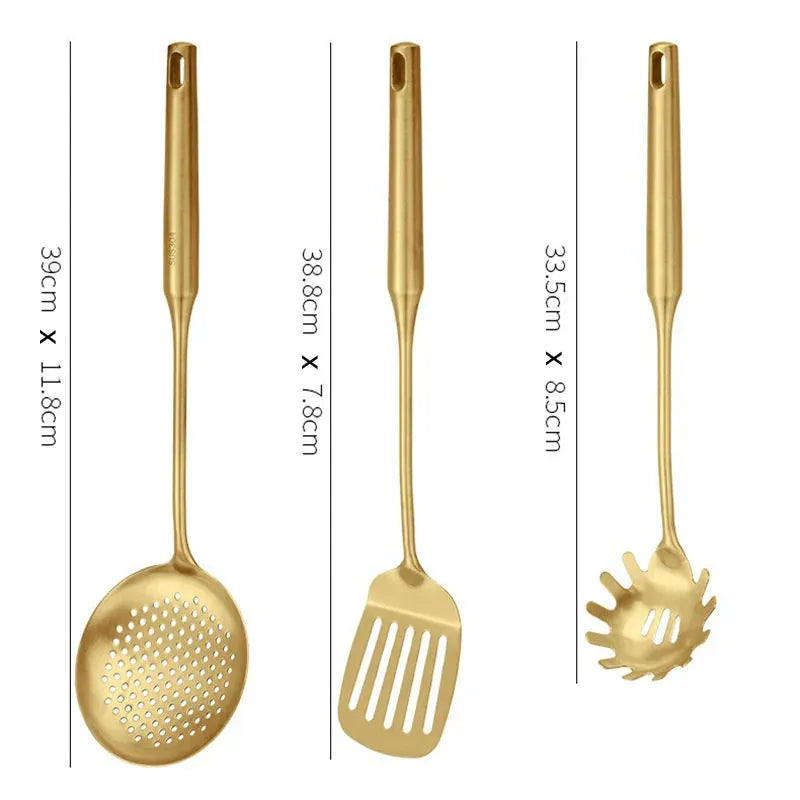 Golden Stainless Steel Kitchen Utensils Set