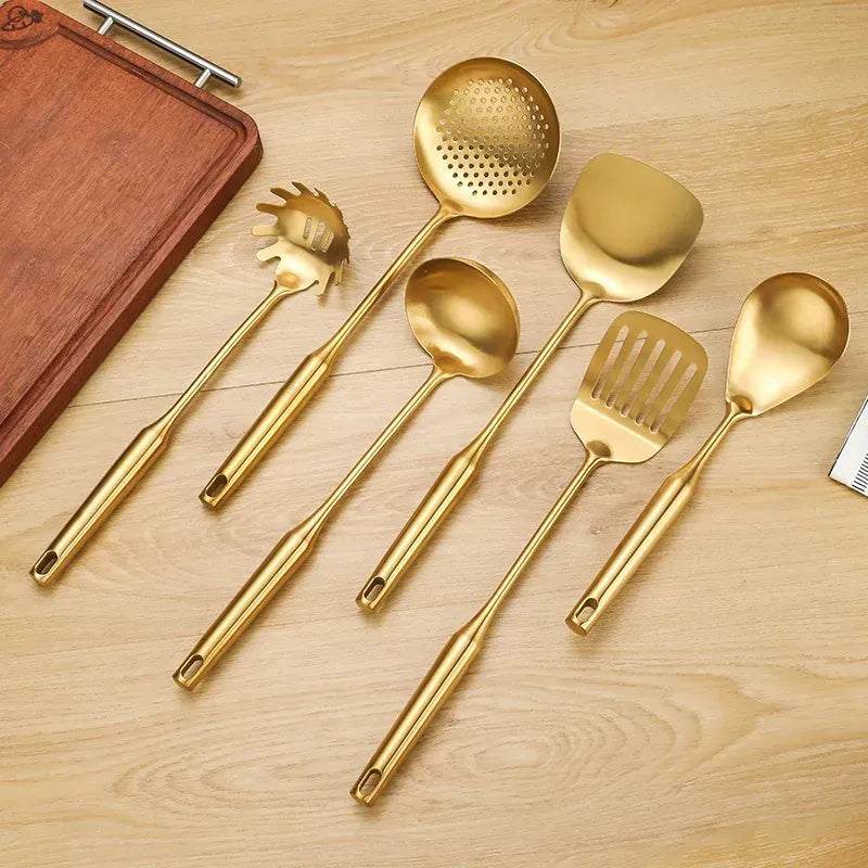 Golden Stainless Steel Kitchen Utensils Set