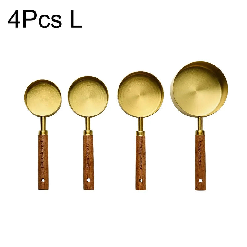 Golden Stainless Steel Measuring Cups 14:200004889#4Pcs Gold L