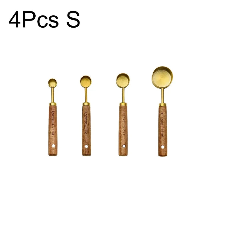 Golden Stainless Steel Measuring Cups 14:200005536#4Pcs Gold S