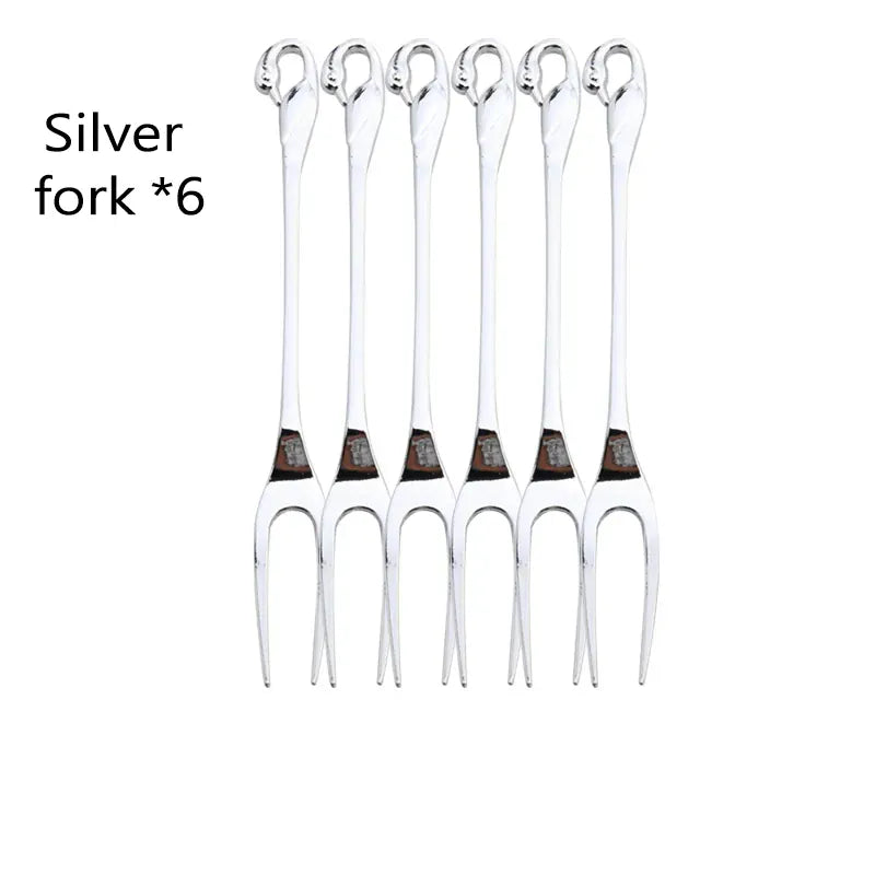 Golden Swan Base Utensil Holder 14:175#sliver fork