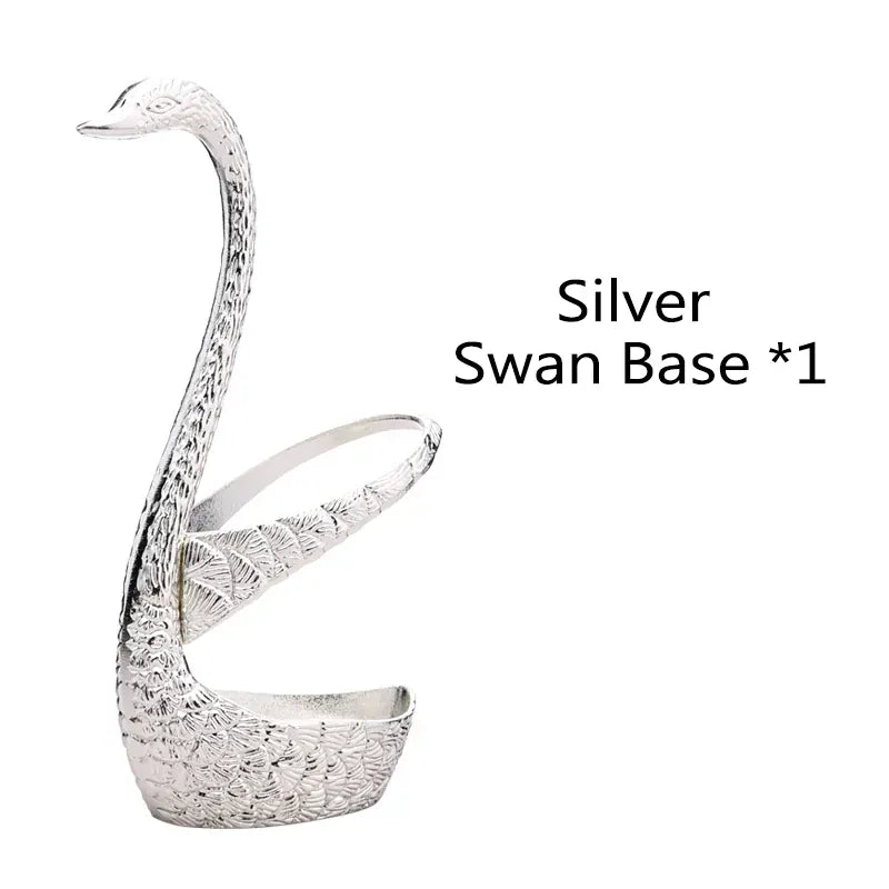 Golden Swan Base Utensil Holder 14:350853#sliver swan base