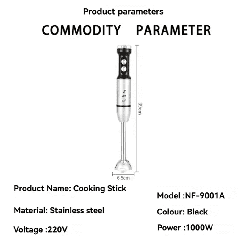 Hand Blender Electric Food Processor 14:200006154#Silver Black