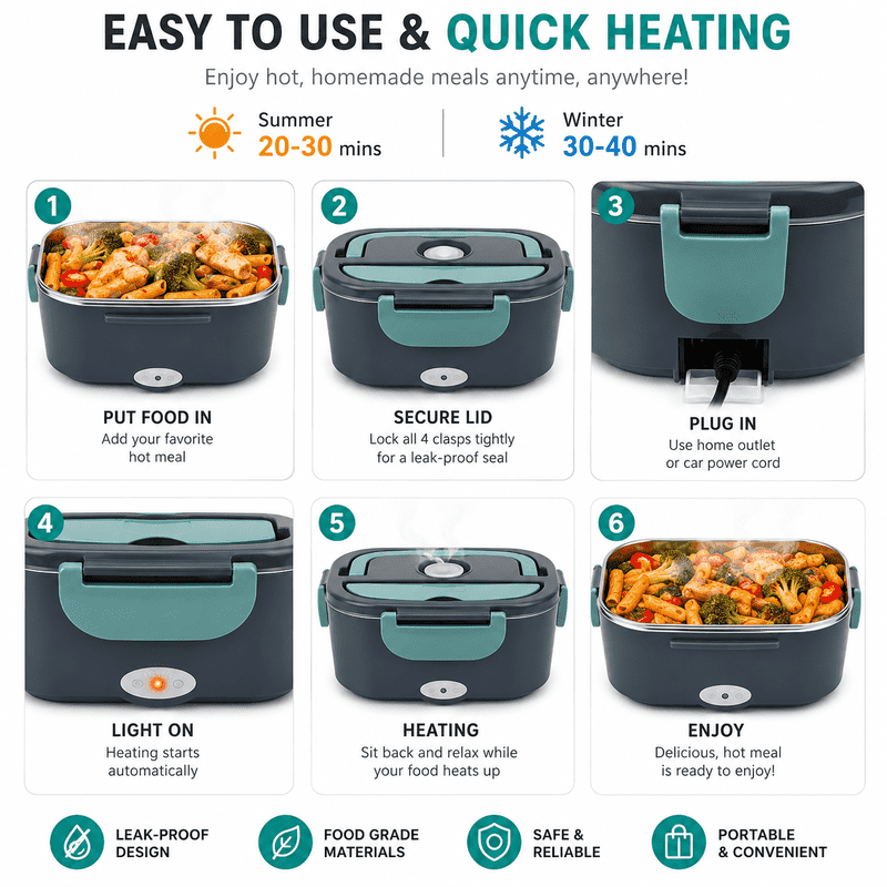 Portable Electric Lunch Box Food Warmer