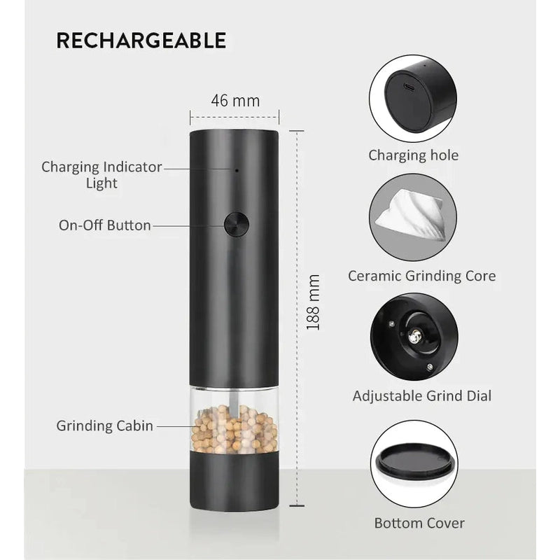 Rechargeable Electric Salt & Pepper Grinder