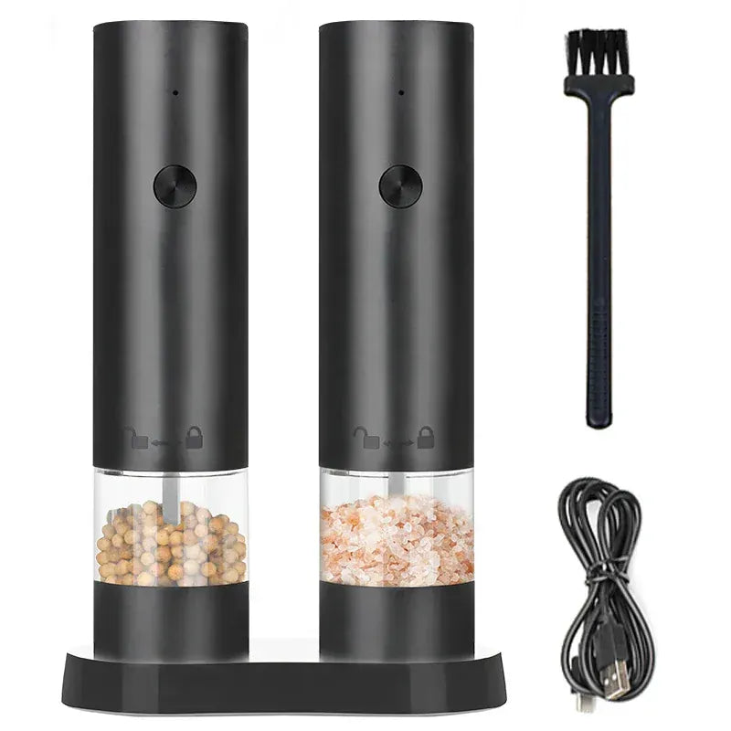 Rechargeable Electric Salt & Pepper Grinder 14:200006151#USB Style 2pcs
