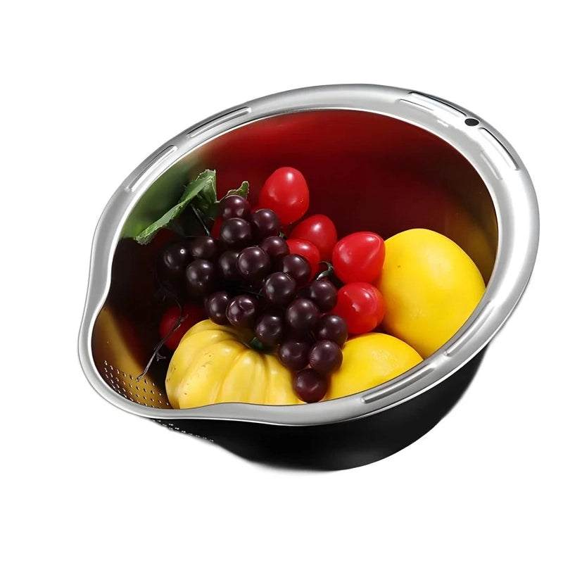 Stainless Steel Food Rice Washer Strainer Bowl