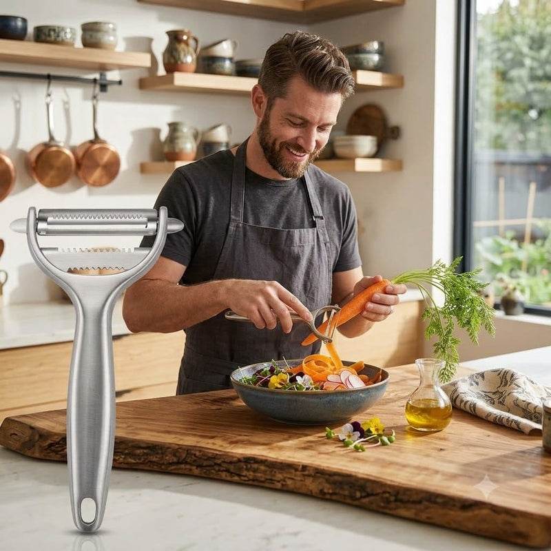 Stainless Steel Vegetable & Fruit Peeler 14:200006151#Update 4in1