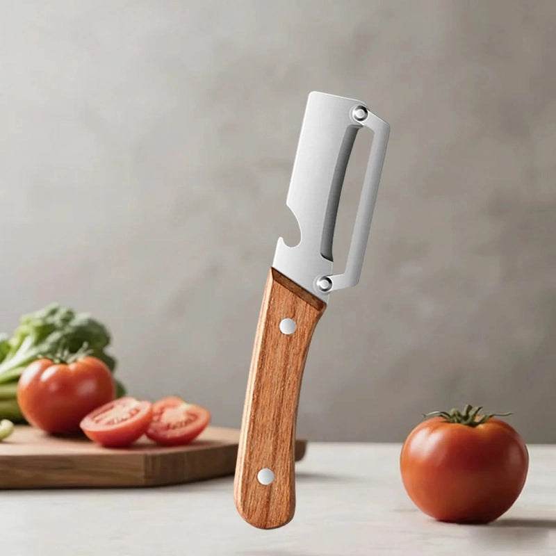 Stainless Steel Vegetable Peeler With Wooden Handle