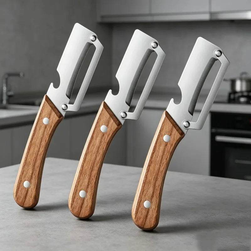 Stainless Steel Vegetable Peeler With Wooden Handle
