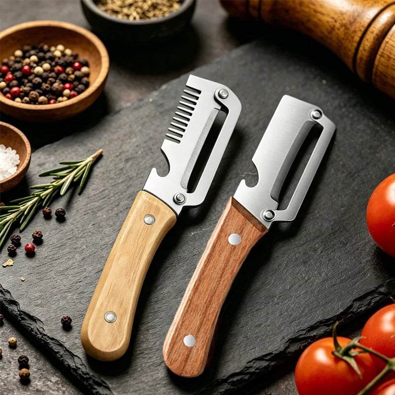 Stainless Steel Vegetable Peeler With Wooden Handle